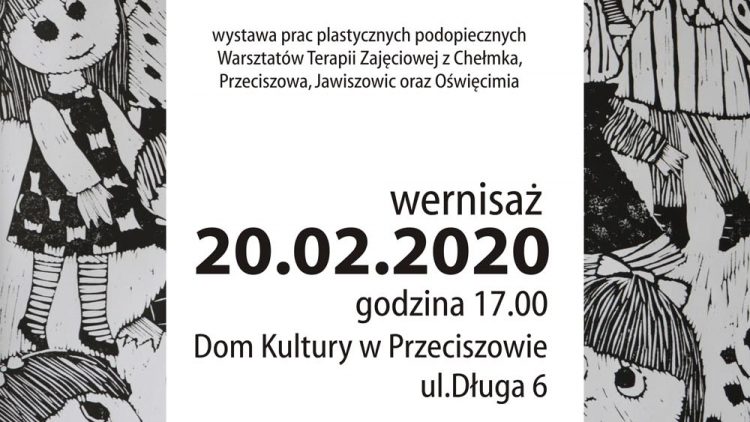 „Linoryt” – wystawa prac podopiecznych Warsztatów Terapii Zajęciowej z Chełmka, Dworów, Jawiszowic oraz Przeciszowa w Galerii „Na skrzydłach” – 20.02.2020 – 20.03.2020