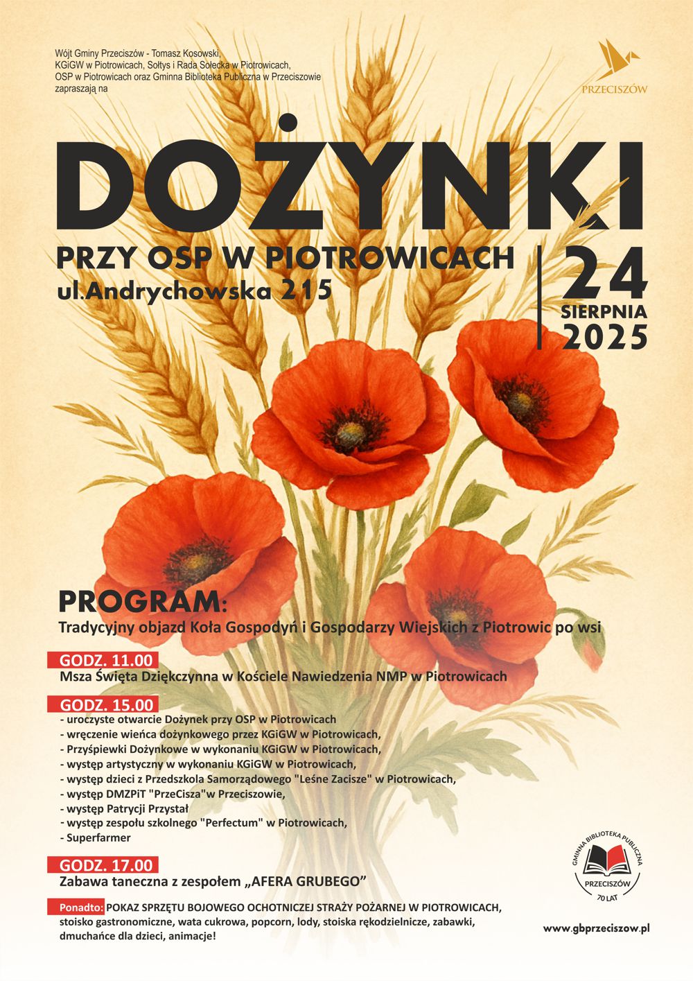 Plakat Dożynki w Piotrowicach