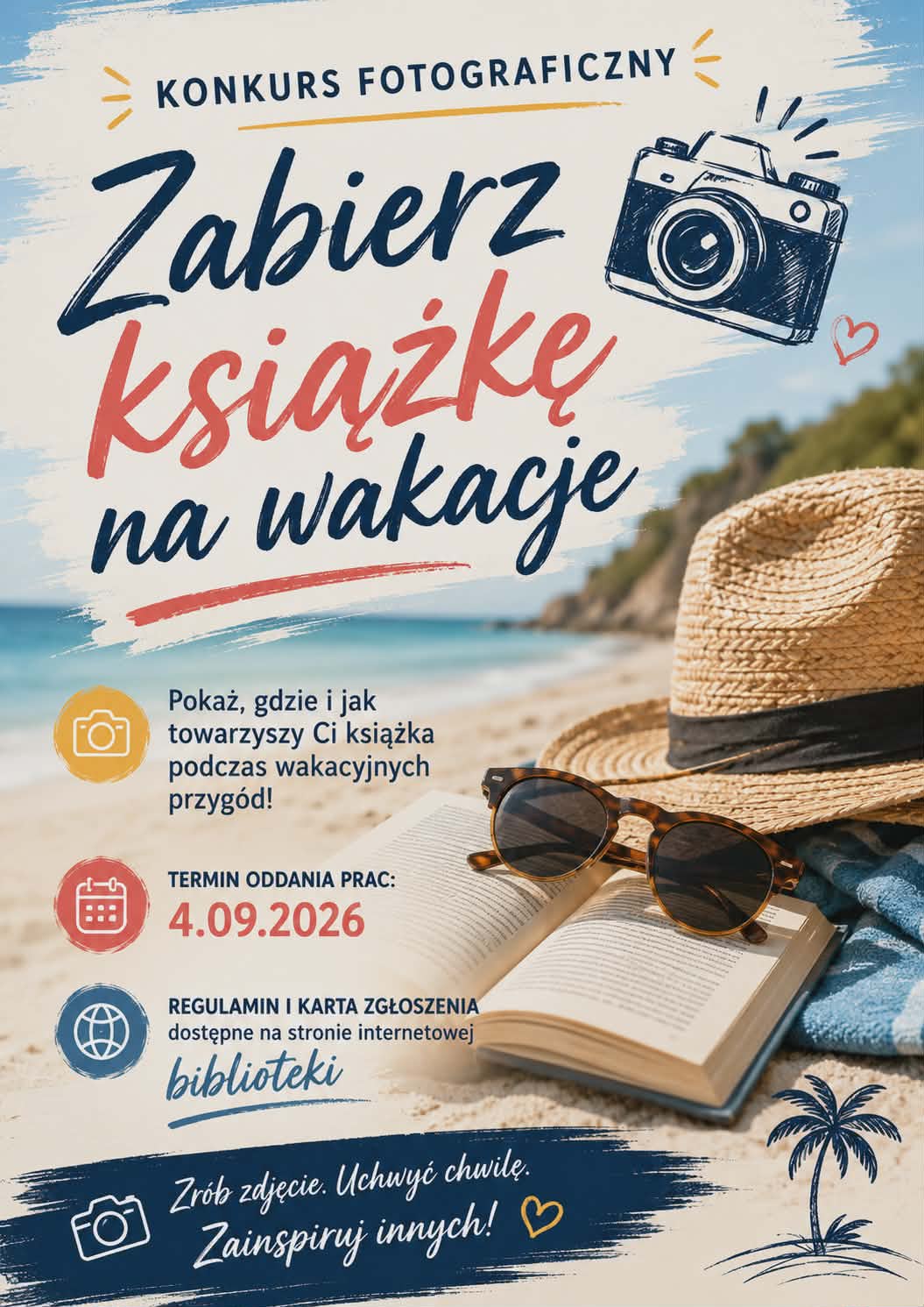 KONKURS FOTOGRAFICZNY „ZABIERZ KSIĄŻKĘ NA WAKACJE!”